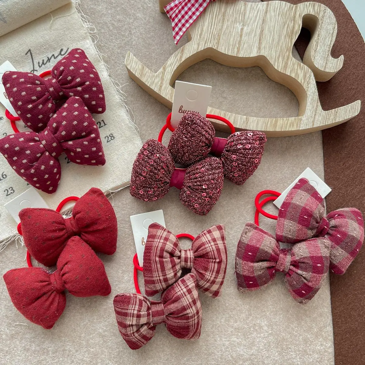 Sweet Red kawaii Bow Hair Rope Ring Children Gift Baby Girl Kid Elastic Hair Rubber Band Accessories Headdress Headwear Ornament - Image 6
