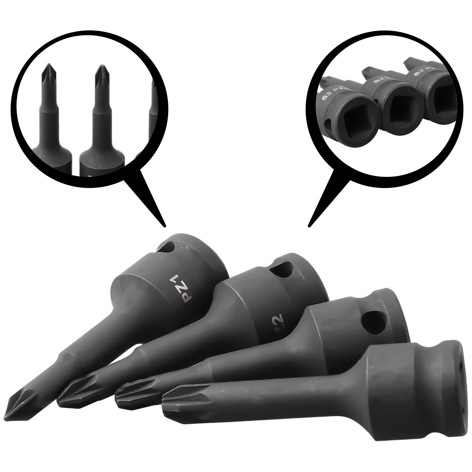 Inch Black Screwdriver Bit Socket Adapter Forged Wrench Adapter Head Socket Square Head Inch Mm Notes Selection