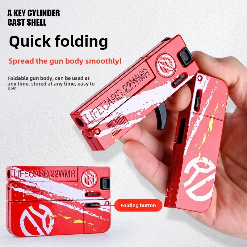 2.0 Ulepszony Stopowy Składany Pistolet Zabawka Miękki Proca Strzelający Model Pistolet Dla Dorosłych Dzieci Chłopców Prezent Urodzinowy