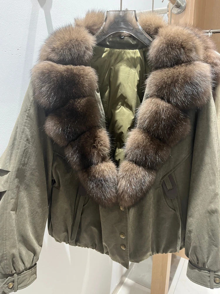 OFTBUY Waterproof Goose Down Puffer Coat High Street Oversized Down Jacket Women Technical Wear Winter Warm Genuine Fur Jacket