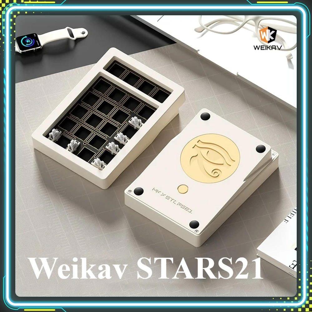 

Weikav STARS21 PAD Мини-наборы клавиатур из алюминиевого сплава RGB Беспроводная трехрежимная клавиатура на заказ Комплект офисных аксессуаров для ПК Подарки