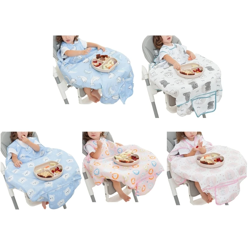 

Baby Bibs Coverall Feeding Bib Messproof Apron Nursing Bib Waterproof Oil Resistant Kid Eating Bib Highchair Tablecloth