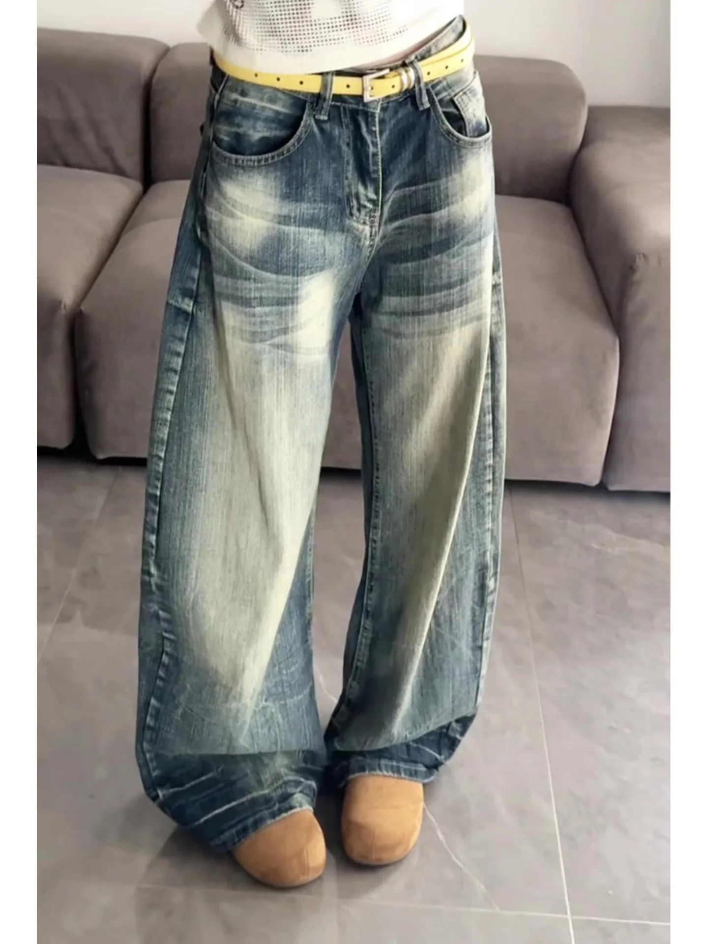 

Retro Style Loose Wide Leg Jeans Women's High Street Pear Shape Slimming Summer New Vintage Style Casual Comfortable Denim Pants
