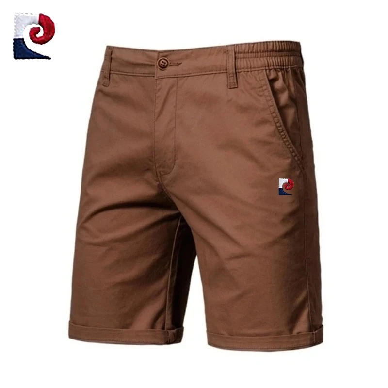 New Summer Men's 100% Cotton Casual Shorts, Fashionable, Casual, Business, Social, Elastic Waist, Breathable, Sports Shorts