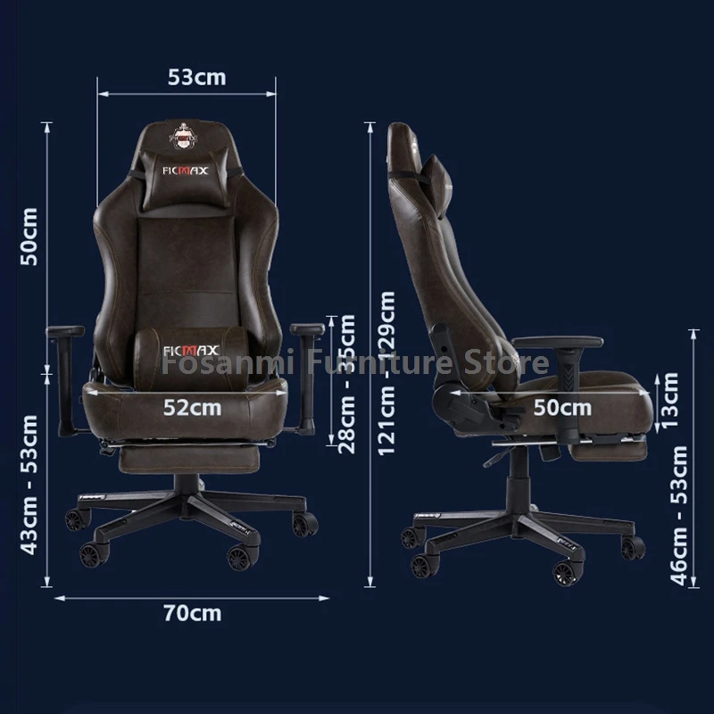 Chaise de jeu ergonomique en cuir avec accoudoirs réglables, inclinable, à dossier haut, pour bureau, maison, ordinateur de Gamer, chaises pivotantes