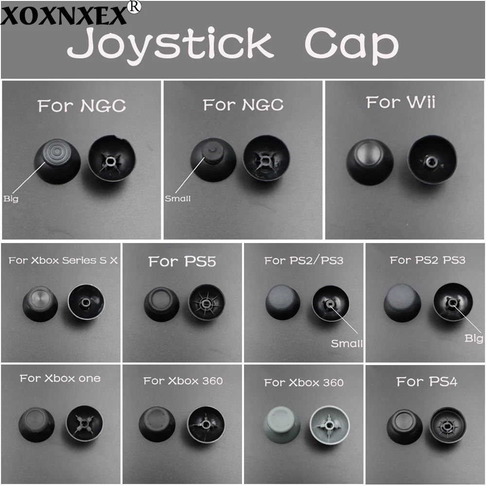 2pcs Analog Joystick Stick Grip Cap For PS2 PS3 PS4 PR0 PS5 Xbox 360 / One / Series S X WII WiiU NGC Controller