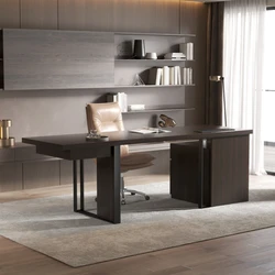 Mesa de luxo leve na sala moderna, mesa grande em estilo italiano, estudo de casa minimalista, mesa de caligrafia, design high-end