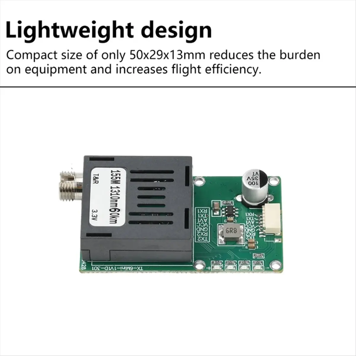 

Y69A Fiber Converter SingleMode Single Fiber FC/UPC TX 1 Channel Video+UART TTL SBUS to Optic Controller 0-60km