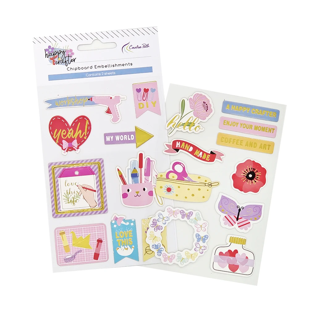 Percorso creativo adesivi in truciolare abbellimenti accessori artigianato per Scrapbooking Card Making Journal decorazione autoadesiva