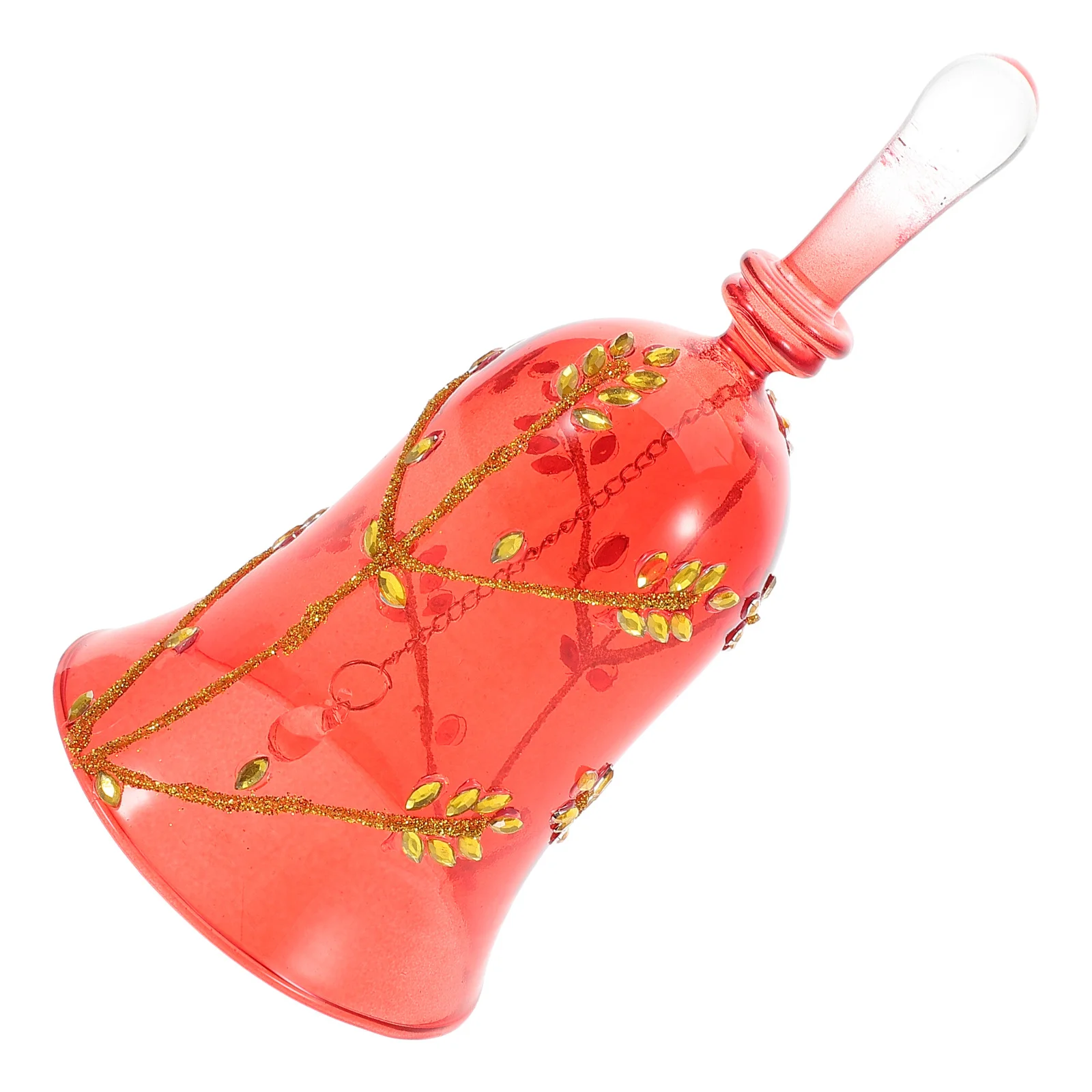 

Glass Christmas Dinner Bell Handheld Decorative Service Bell for Holiday Dining Table Xmas Decoration Xmas Presents