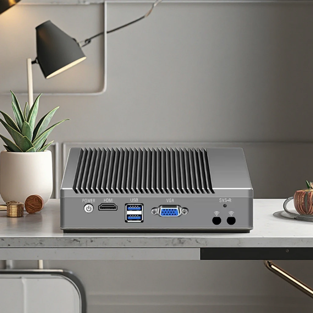 جودة عالية J1900 صندوق الكمبيوتر 4 * LAN عرض كمبيوتر صغير مباشر DDR3 أمن الشبكة للصناعية الجديدة AU CN #2