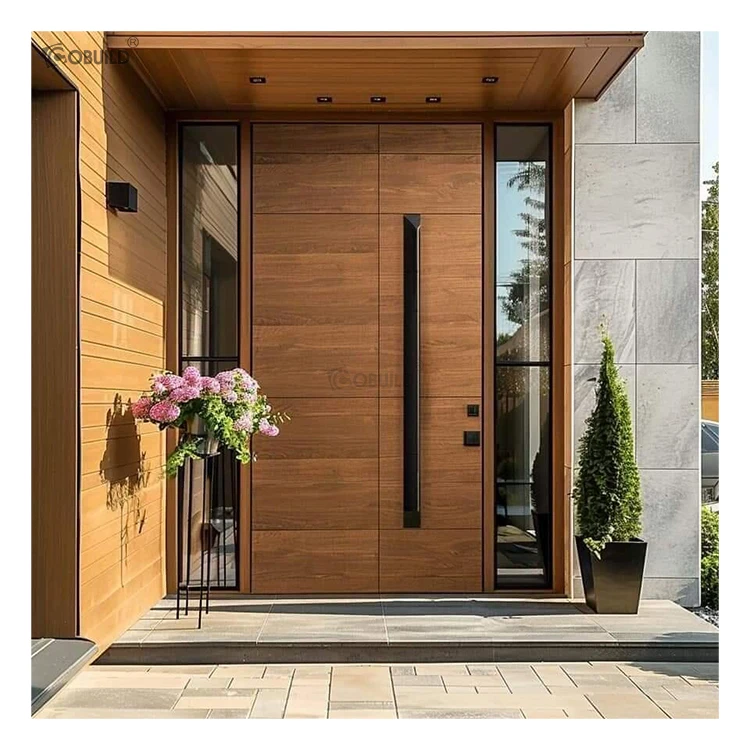 

Modern Exterior Wood-glass Doors For Internal Use, Featuring Wood And Glass Components