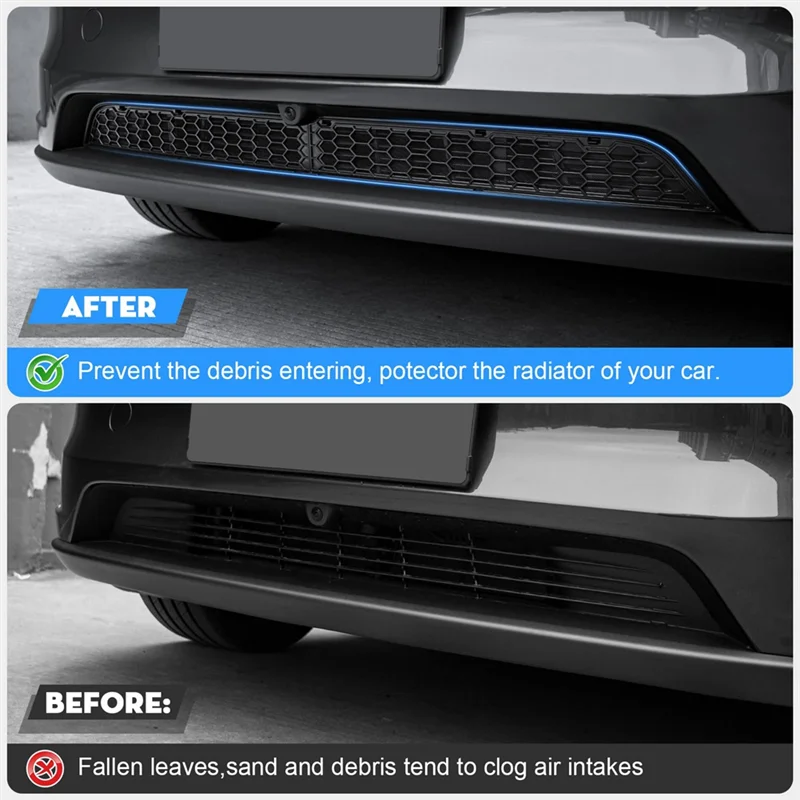 Grille Guards Air Inlet Vent Cover Front Bumper Grill Mesh Inserts For Tesla Model Y Juniper 2025 Car Accessories