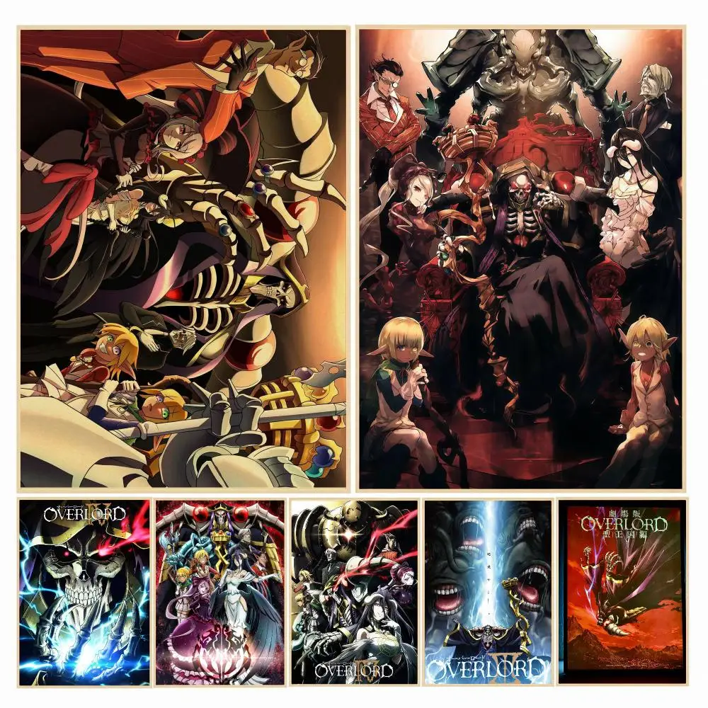 anime O-Overlord-D Poster Decorative Wall Art Sticker for Cafe Office Bedroom and Living Room
