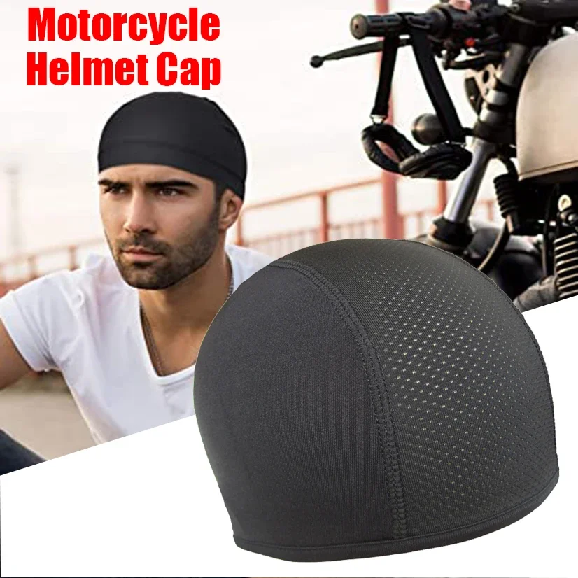 Motorcycle Helmet Inner Cap Cool Hat Dry Breathable Hat Sweat Band Racing Cap Under Beanie Caps Motorcycle Accessories 1Pc