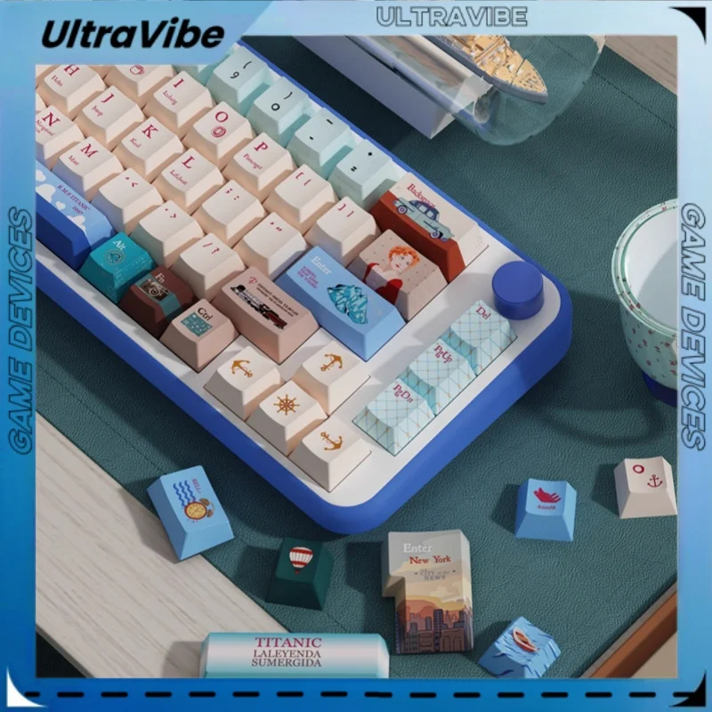 タイタニックオリジナルテーマキーキャップ-138-158キー-チェリーハイフィルムテーマスタイル昇華カスタマイズメカニカルキーキャップコンプリートセット