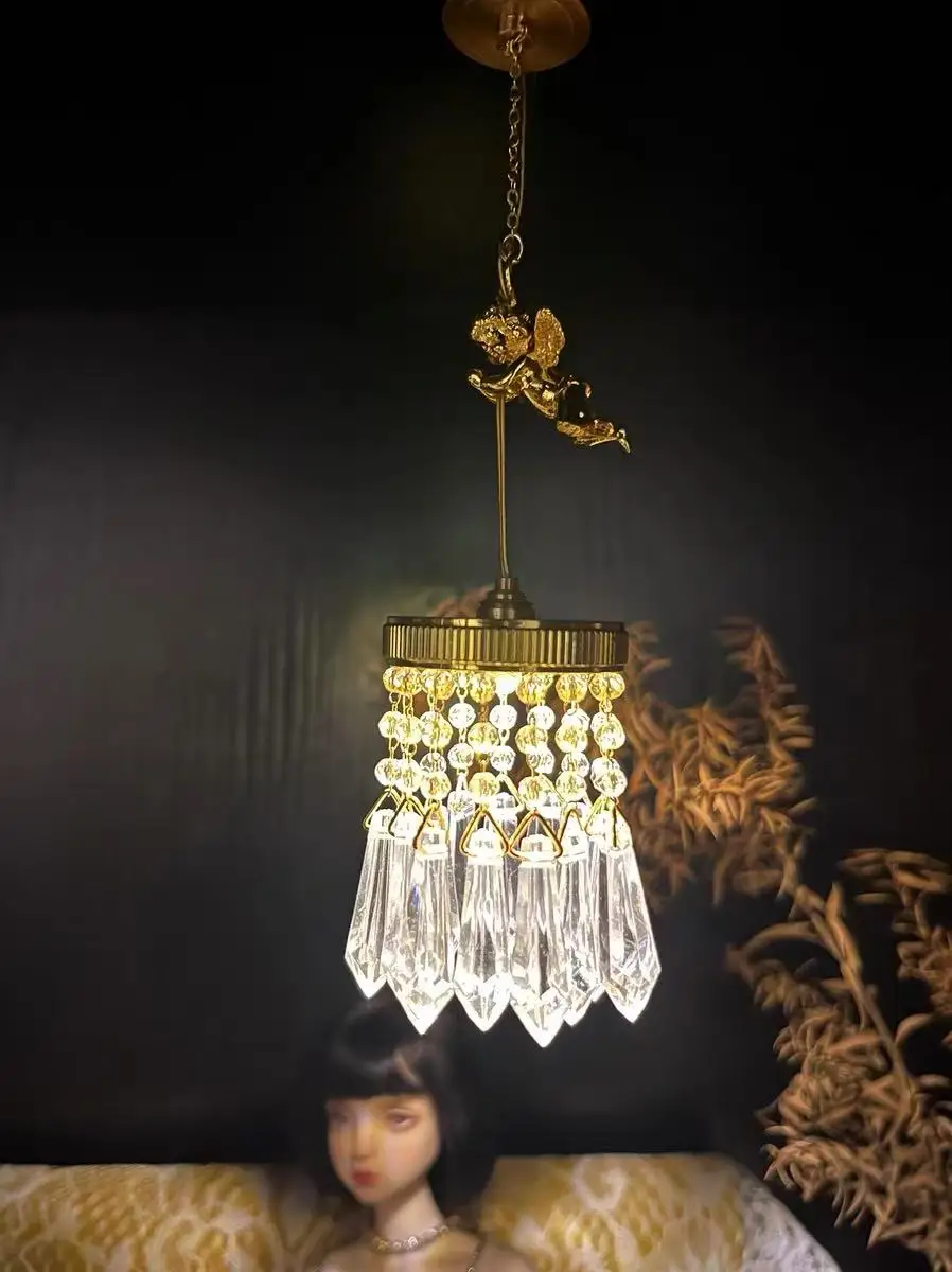 1/6 1/12 Scale Dollhouse Retro European Style Mini LED Lamp Double-head Flower Ceiling Light Lamp Wall Light Decor Toy