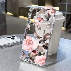 Rose Flower Phone Case For Samsung A15 A55 5G A54 A35 A34 A52 A14 A05 A53 A33 A13 A25 A32 S24 Ultra S23 FE S22 S21 S20 FE Covers