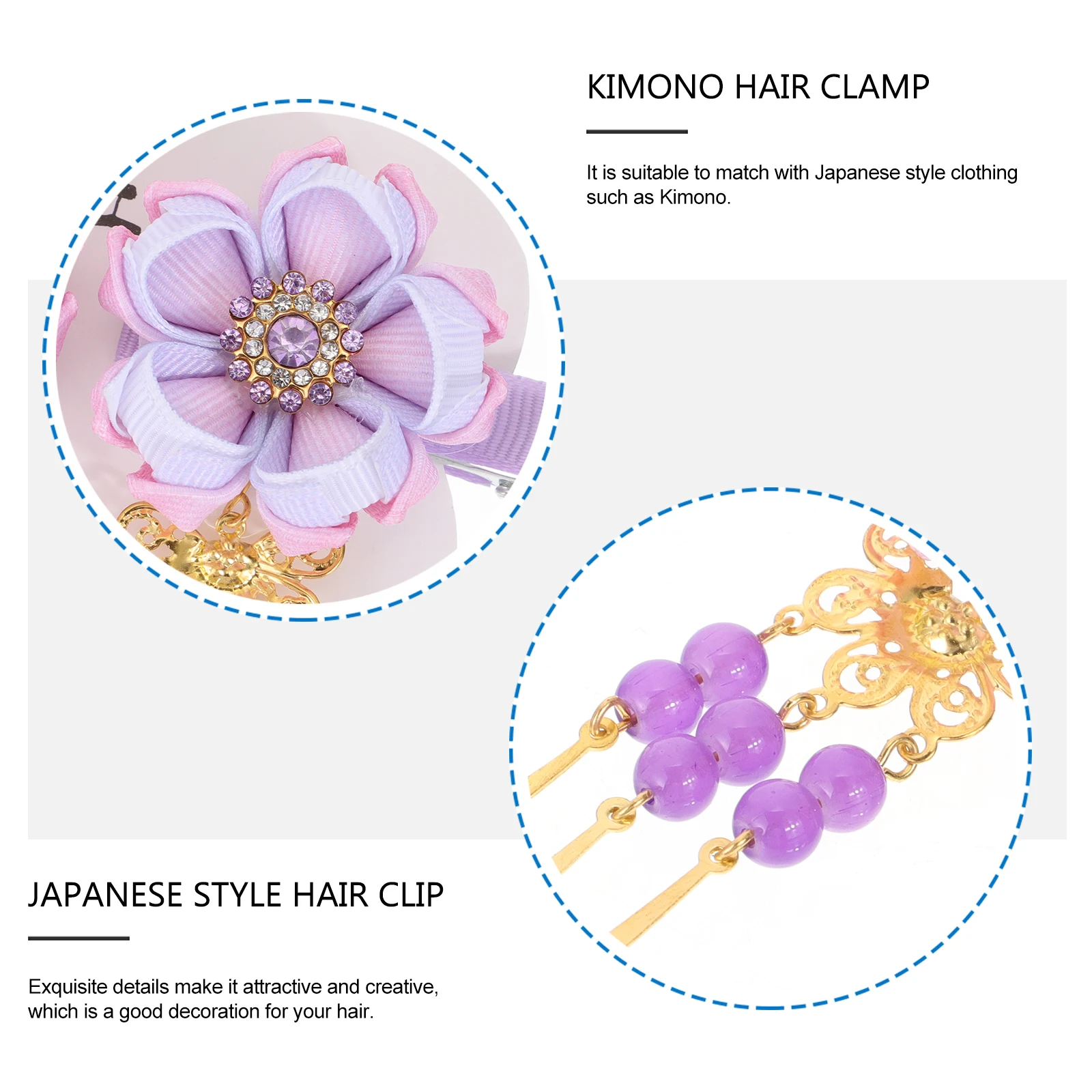 

Flower Toppers Tassel Clip Japanese Style Cotton Linen Clamp Hairpin Kimono Hair Accessory Durable Lightweight