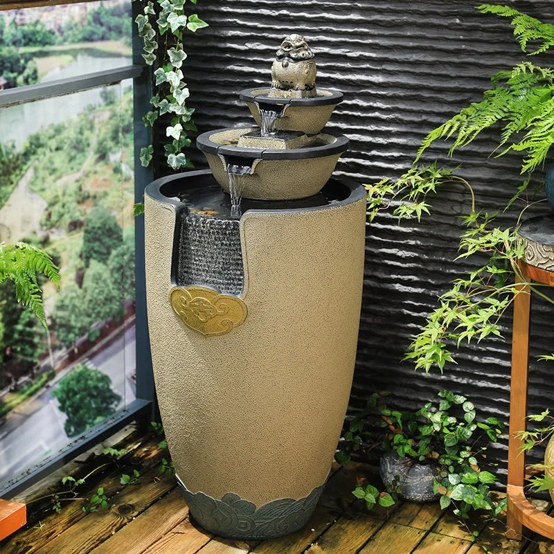 New Chinese-style flowing water ornament, circulating water fountain next to the TV cabinet in the indoor living room