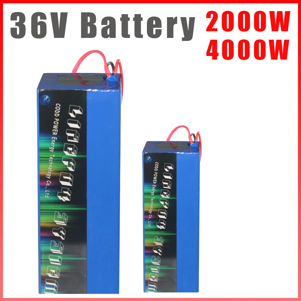 36V Lithium battery 36V 100AH Electric Bike battery 36V 1000W 2000W 3000W 5000W Scooter Battery with 5A Charger