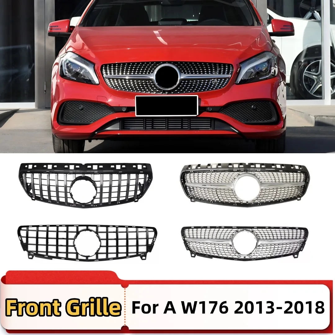 Front Bumper Grille Mask Grill Grid Tuning Accessories For Mercedes Benz A Class W176 2013-2018 A180 A200 A260 GT Diamond Style