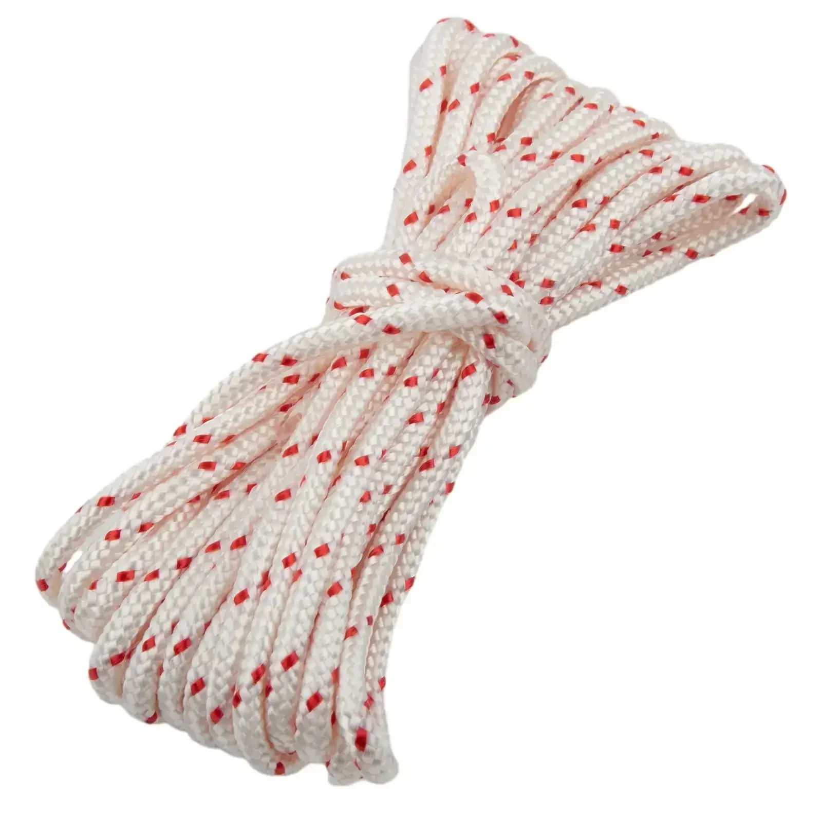 5 متر * 4 مللي متر ألياف النايلون الأبيض مع النقاط الحمراء سحب حبل كاتب حبل ل بالمنشار الانتهازي جزازة العشب حديقة معدات الطاقة اكسسوارات