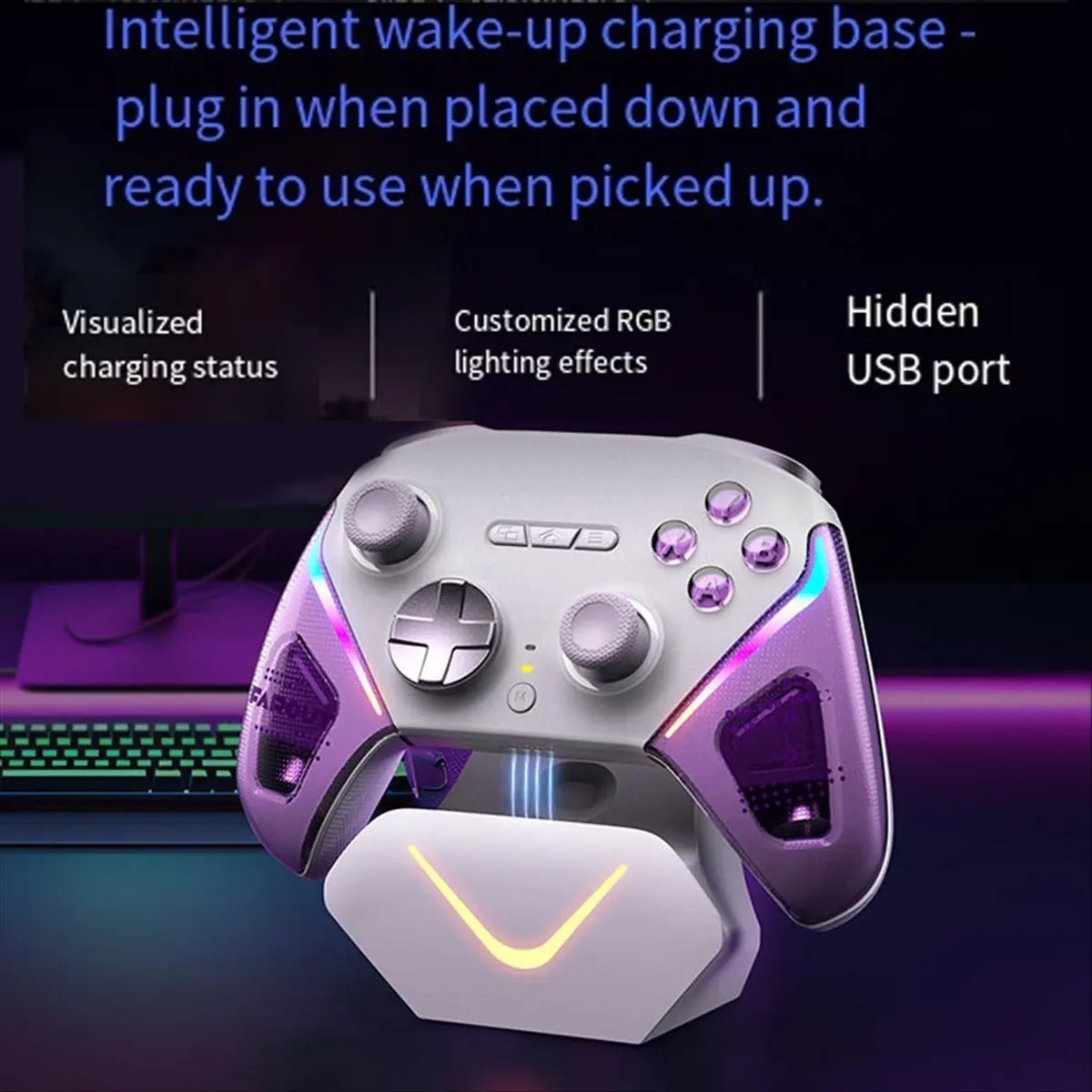 

Беспроводной геймпад D10, Bluetooth RGB-контроллер для ПК/переключателя/телефона/паровых палочек TMR, джойстик с эффектом Холла, микротригеры A