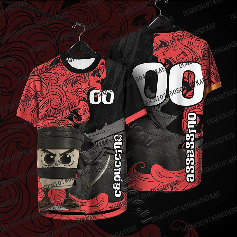 الإيطالية Brainrot Tralalero Tralala Tung TungTung Sahur Bombardiro Crocodilo كرة القدم جيرسي مضحك للجنسين عادية الرياضة التي شيرت #1