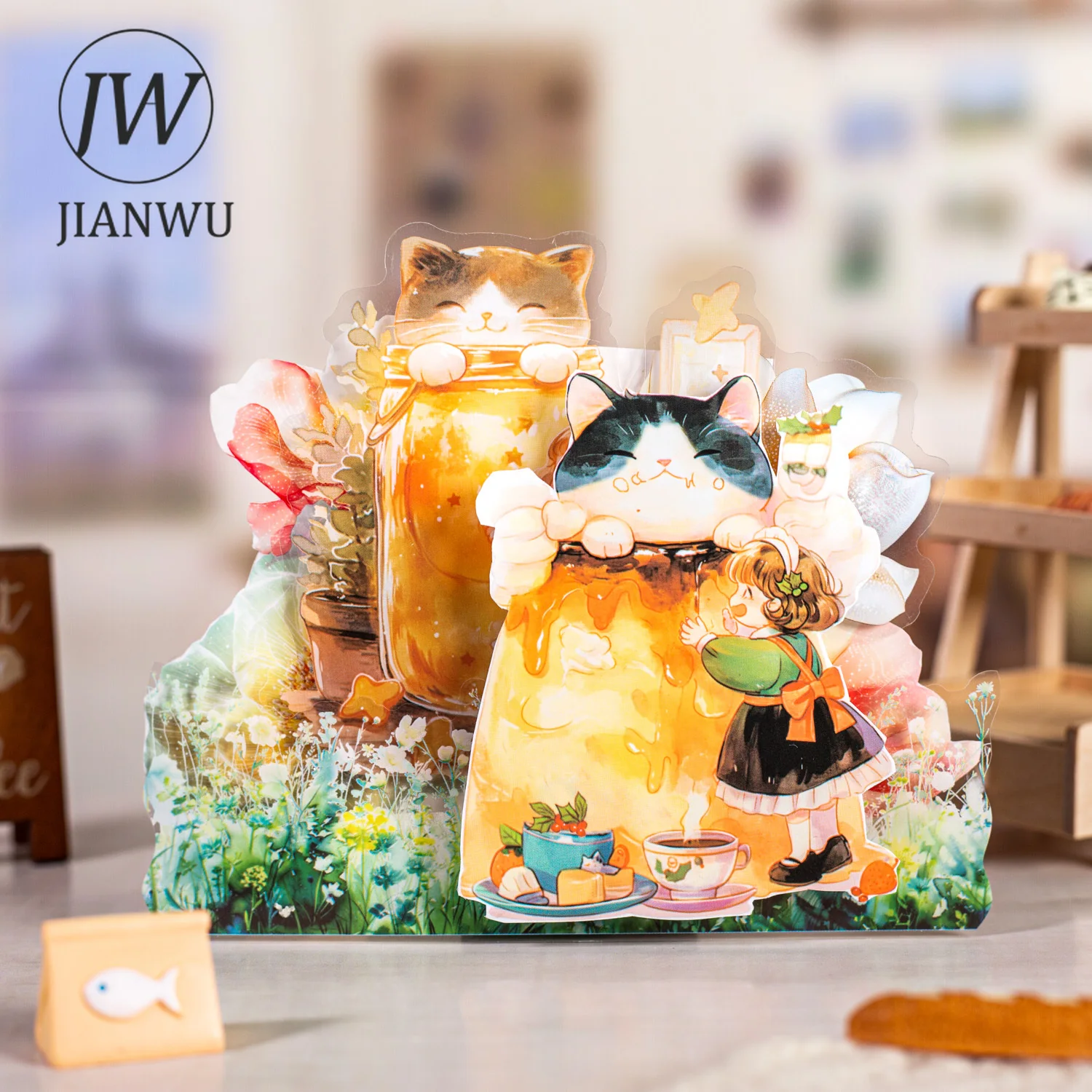 

JIANWU Lily's Pet World Series Kawaii для девочек, кошек и собак, пейзажный материал, коллаж, наклейка для домашних животных, креативный журнал «сделай сам», канцелярские принадлежности