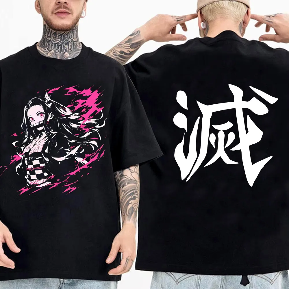 Japanisches Anime-Shirt Demon Slayer Infinity Castle T-Shirt Herren Cartoon Kimetsu No Yaiba Baumwolle Streetwear Kleidung Coole Y2K Tees