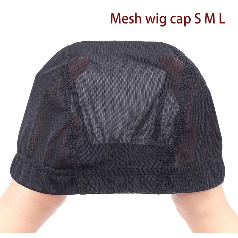 Plussign 12 Pcs/Lot Spandex Mesh Dome Wig Cap For Making Wig Glueless Weaving Cap Hair Wig Net With Elastic Band For Women Girls