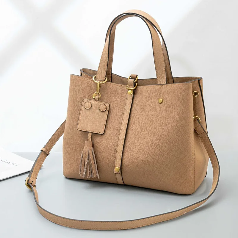 

Сумка-тоут из натуральной кожи, многослойная воловья кожа, высококачественная женская сумка, садовая сумка через плечо, дорожная сумка-ведро большой вместимости