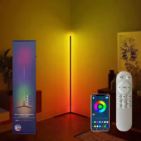 LED ambiance floor lamp, decorative atmosphere lamp, APP control, remote control tuner, change light mode with music rhythm