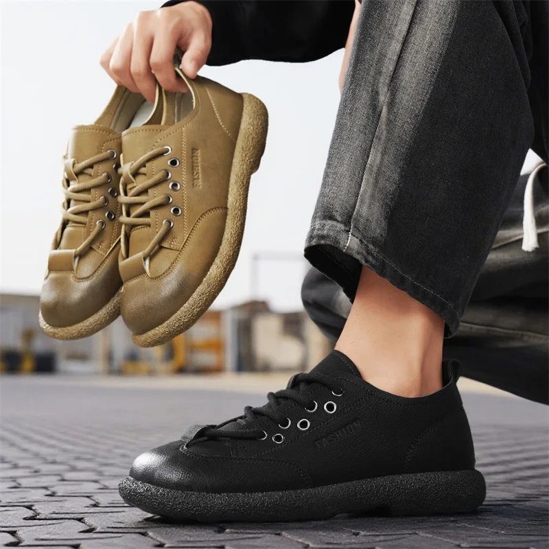 

466, повседневные туфли-броги, рабочая мужская обувь для ленивых поездок, универсальные деловые кожаные туфли дерби