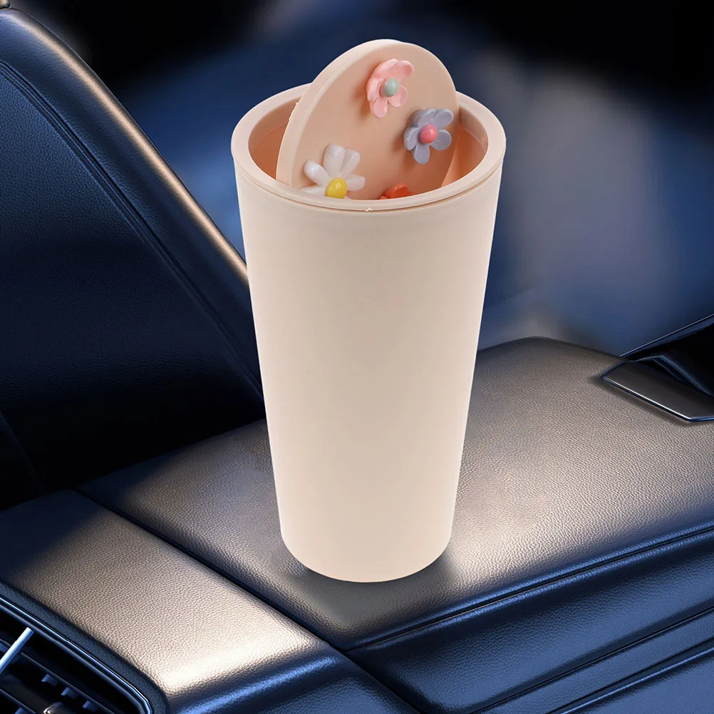 

1Set Car Trash Can Mini Cup Holder Flower Design Vehicle Garbage Bin License Sleeve Car Garbage Organizer Bin Vehicle Trash Can