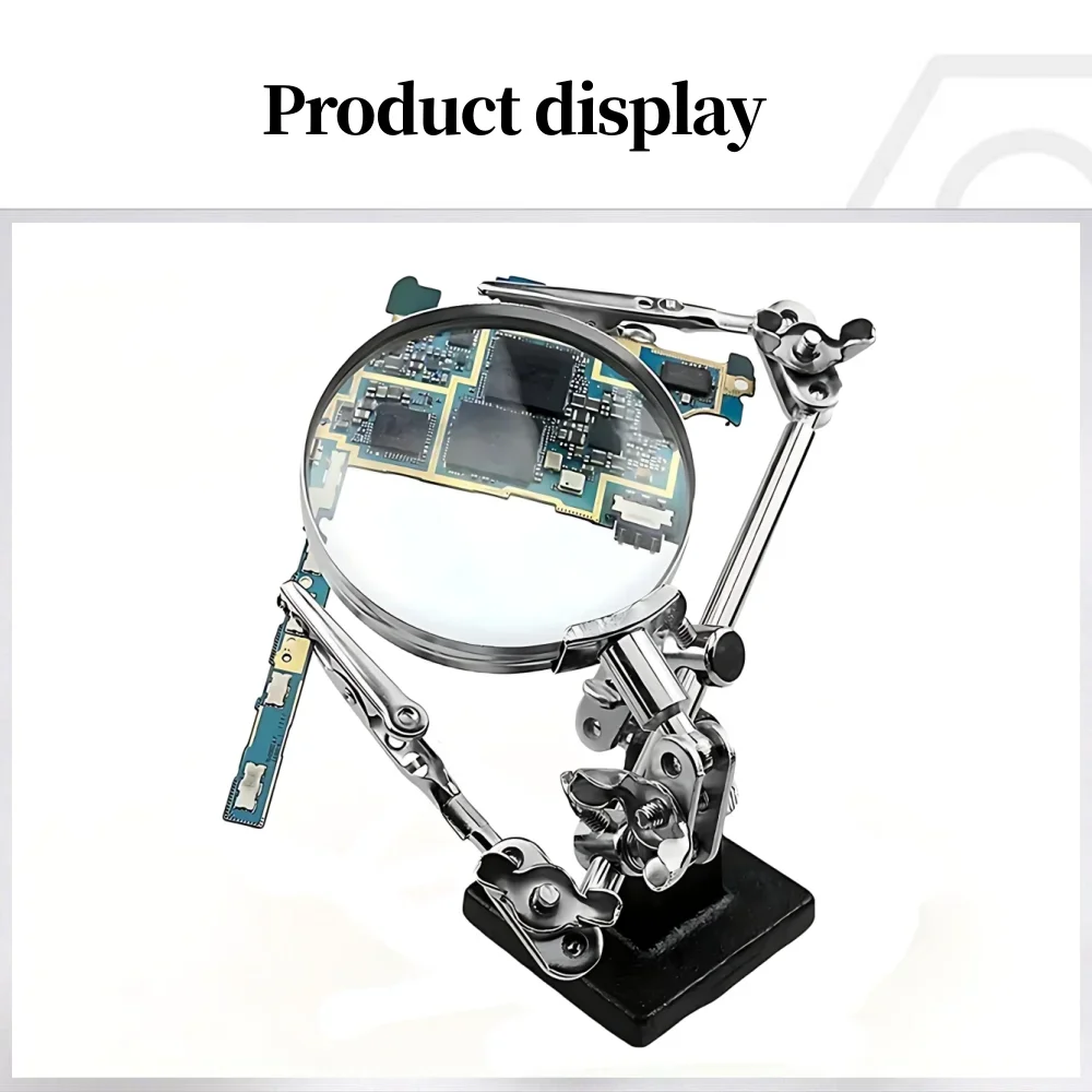 Lassen Extra Clip Vergrootglas Elektrische printplaat Reparatie Lassen Ijzer Beugel Verstelbare 5X Desktop Loep