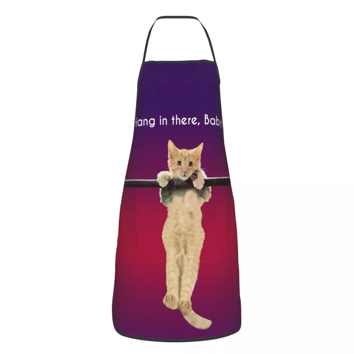 Custom Baby Cat Hang In There Poster Apron Women Men Unisex Bib Cooking Kitchen Tablier Cuisine Chef Gardening