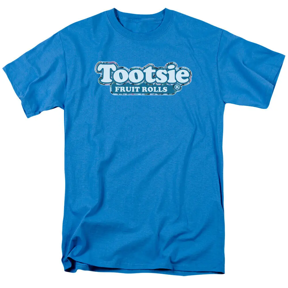 Tootsie Fruit Rolls Logo T Shirt Mens Licensed Fruity Chewy Candy Turquoise