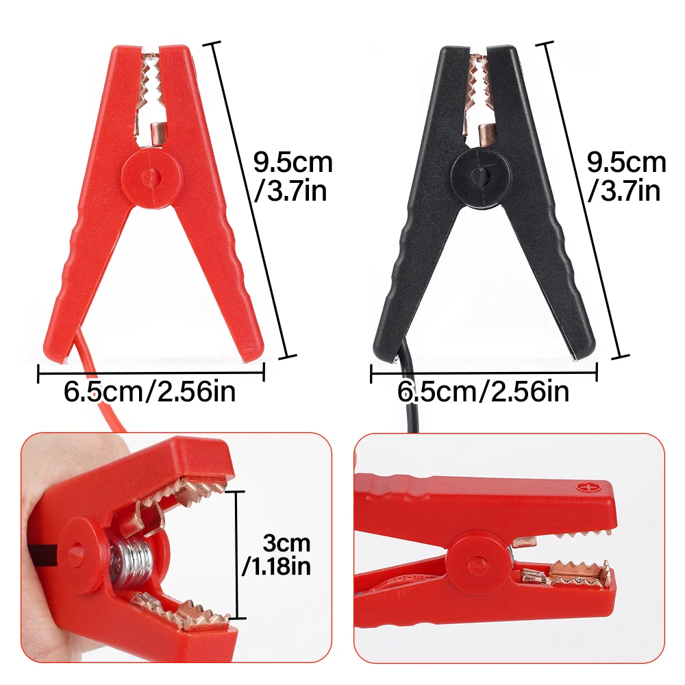 Pince crocodile 14AWG de 50cm à 60H et 600 Tours, Câble pour Voitures, Camping-Car, Camions, Chargeur, Pièce de Rechange, Accessoire DIY