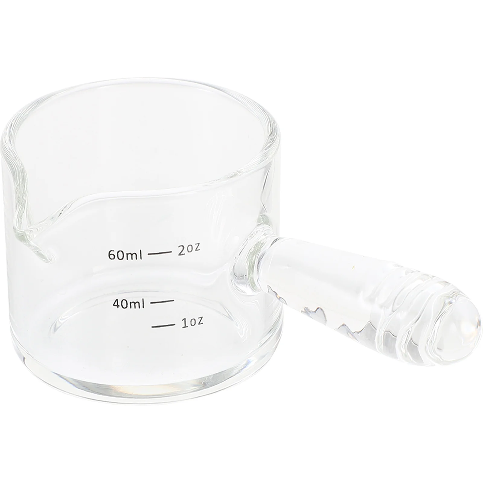 

Double Spouts Glass Milk Pitcher Mini Measuring Cup with Handle Clear Coffee Creamer Pitcher Multifunctional Household Use