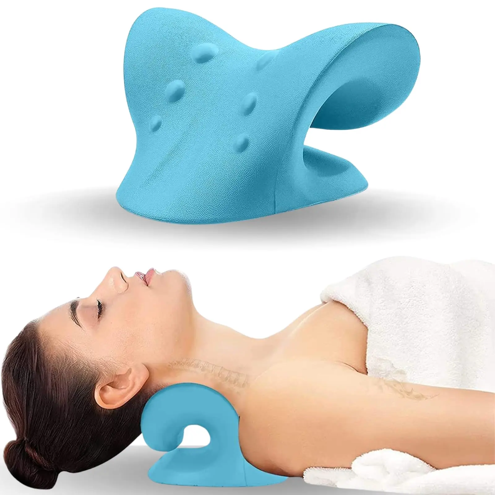 Neck And Shoulder Relaxer Cervical Chiropractic Traction Device Advanced Cervical Traction Device Remedial Pillows