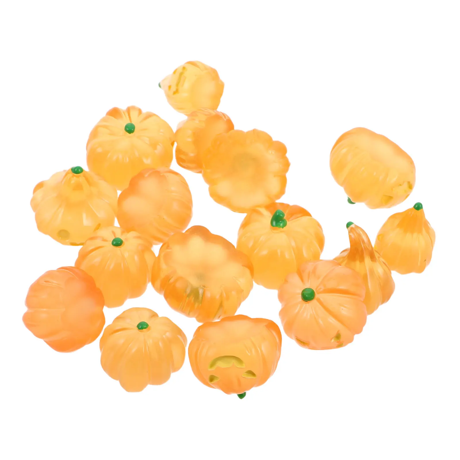 16Pcs Glow in The Dark Mini Pumpkins Halloween Decorations for Micro Landscape Table Party Decor Glowing Pumpkins