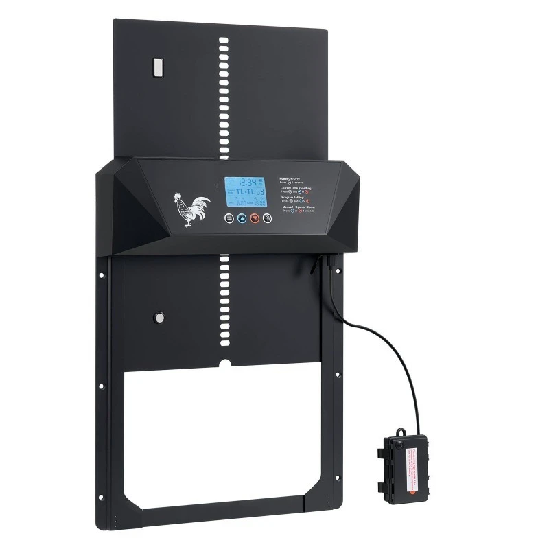 

Automatic Chicken Coop Door, DC & Battery Powered Chicken Door with LCD Display, Light Sensor, Timer & Manual Setting,