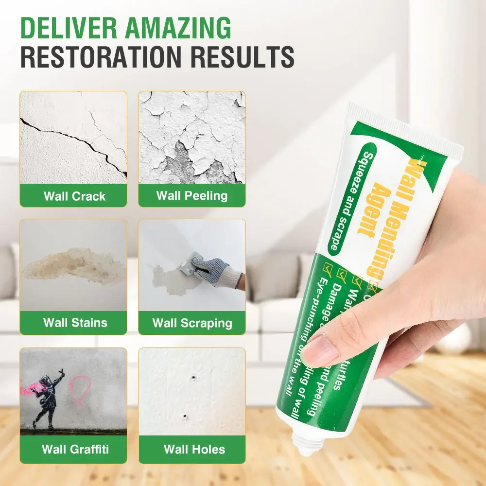 

2023 NEW Wall Mending Agent 100g Wall Repair Cream With Scraper Paint Valid Mouldproof Quick-Drying Patch Restore