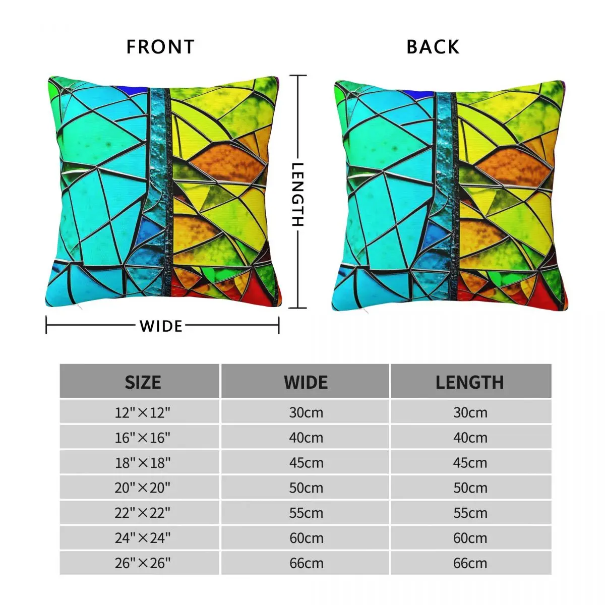 Stained Glass Window Square Pillowcase Polyester Linen Velvet Creative Zip Decorative Home Cushion Cover