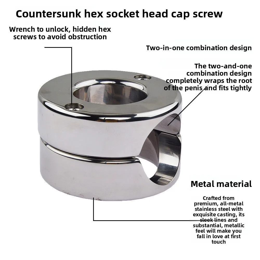 Stainless Steel Weighted Ball Stretcher Scrotum Ring Male Enhancement Training Device Adult Bondage Toy view 3