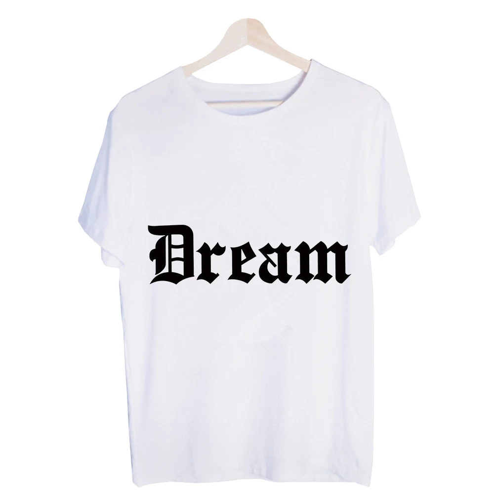 Men's Dream Typography Print Graphic Tee, Short Sleeve Crew Neck T-Shirt for Casual Streetwear and Daily Outfits
