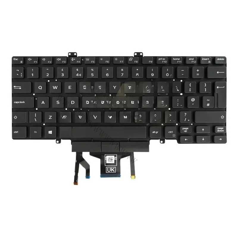 HDSecuado para DELL Latitude E5400 E5401 E5410 E5411 E7400 E7410 teclado de repuesto para ordenador portátil con diseño retroiluminado del Reino Unido