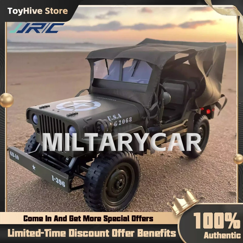 Nuevo JJRC C8815 Rc Car 1941 Jeep Willys 2,4g 4wd Rtr Rawler escala de escalada camión militar vehículo todoterreno juguete para regalo para adultos